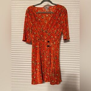 Floral Red Dress